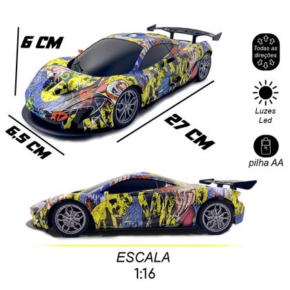 Imagem de Carrinho De Controle Remoto Vermelho e Azul Farol De Led Esportivo Para Crianças e Diversão Brinquedo Crianças SuperCars