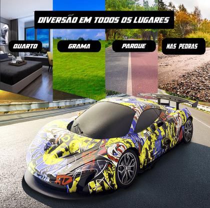 Imagem de Carrinho De Controle Remoto Vermelho e Azul Farol De Led Esportivo Para Crianças e Diversão Brinquedo Crianças SuperCars