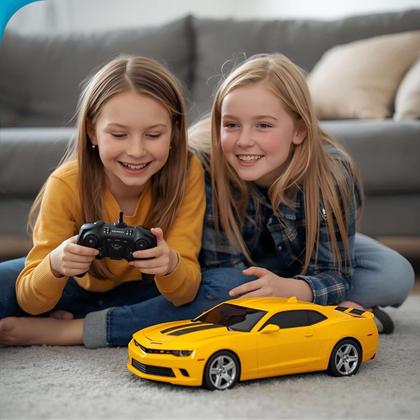 Imagem de Carrinho de Corrida Infantil Amarelo Divertido