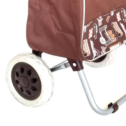 Imagem de Carrinho De Feira Compras Com Pés Dobráveis Até 30kg
