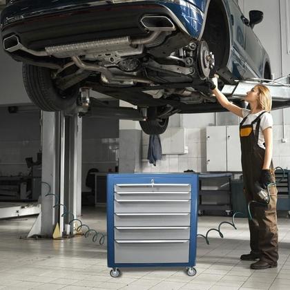 Imagem de Carrinho De Ferramentas Mecânico Oficina Fechado 6 Gavetas C/ Chave C08 Fercar