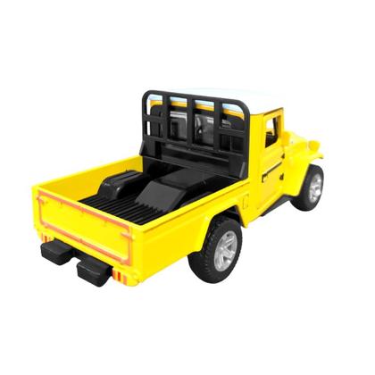 Imagem de Carrinho de Ferro Caminhonete Antiga Fricção Abre Portas Amarela