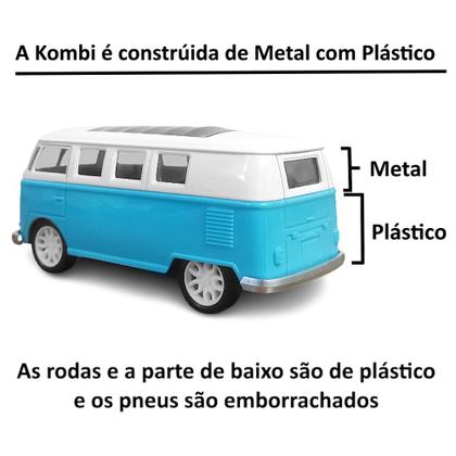 Imagem de Carrinho de Ferro Perua Volksvagen Fricção Abre Porta Azul