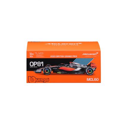 Carrinho de Fórmula 1 Mclaren Racing Mcl60 OP81 (2023) -1:43 - Bburago Imagem de Carrinho de Fórmula 1 Mclaren Racing Mcl60 OP81 (2023) -1:43
