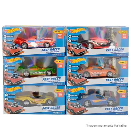 Imagem de Carrinho De Fricção Hot Wheels Fast Racer Com Luz e Som 13cm - Multikids 