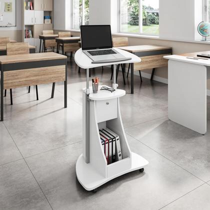 Imagem de Carrinho de laptop giratório de altura ajustável Techni Mobili White