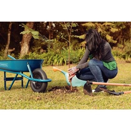 Imagem de Carrinho De Mão Caçamba Rasa Metálica Azul 50 L, Braço Metálico E Pneu Com Câmara