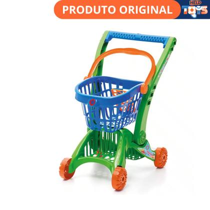 Imagem de Carrinho de mercado imaginativa super mercadorinho verde e azul - tateti 0210