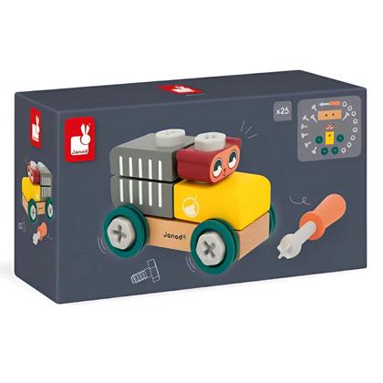Imagem de Carrinho de Montar Construção Madeira Brinquedo Infantil Educativo Brico Kids Janod