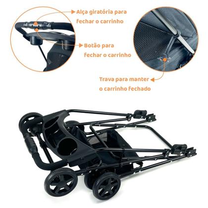 Imagem de Carrinho de passeio com berço removível para Pet, animal de estimação, cachorro, cão, gato de médio porte até 20 Kg