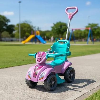 Imagem de Carrinho De Passeio criança Quadriciclo Infantil Com haste Empurrador para os pais