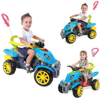 Imagem de Carrinho de Passeio e Pedal Bebe Maral Quadriciclo Colorido
