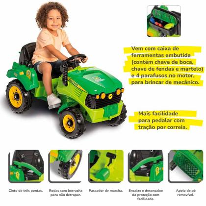 Imagem de Carrinho de Passeio e Pedal - Trator TraCamp - Verde - Calesita