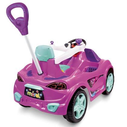 Imagem de Carrinho de Passeio Infantil com Empurrador Meninas, Rosa, com Proteção e Anel de Segurança Inmetro