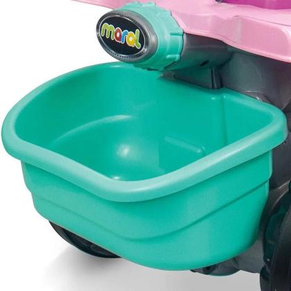 Imagem de Carrinho de Passeio Infantil com Pedal e Empurrador Quadriciclo Lady Star Maral