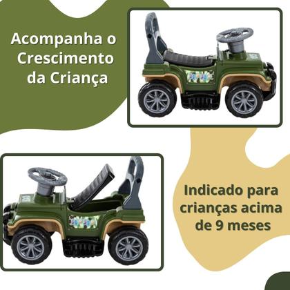 Imagem de Carrinho De Passeio Infantil Empurrador Quadriciclo Militar