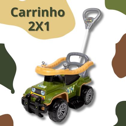 Imagem de Carrinho De Passeio Infantil Empurrador Quadriciclo Militar