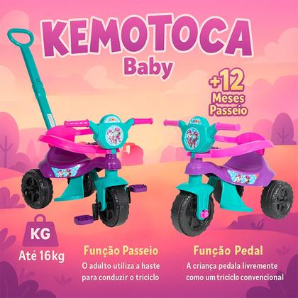 Imagem de Carrinho De Passeio Infantil Pedal Kemotoca Cachorro Com Haste Removivel Protecao Suporte