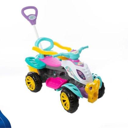 Imagem de Carrinho De Passeio Infantil Quadriciclo Com Haste E Pedal Menina