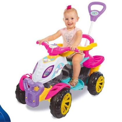 Imagem de Carrinho De Passeio Infantil Quadriciclo Com Haste E Pedal Menina