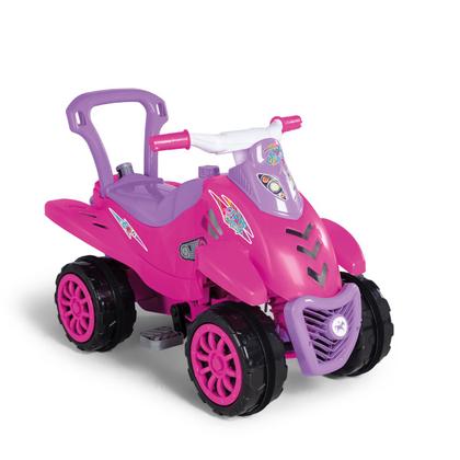 Imagem de Carrinho De Passeio Infantil Quadriciclo Cross Legacy Rosa Com Pedal Empurrador Bau Buzina Calesita