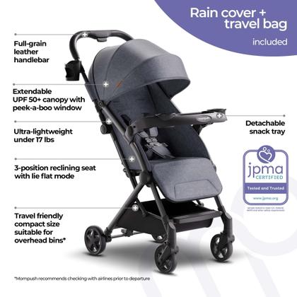 Imagem de Carrinho de passeio Mompush Lithe V2 Lightweight com bandeja de lanches + Acc