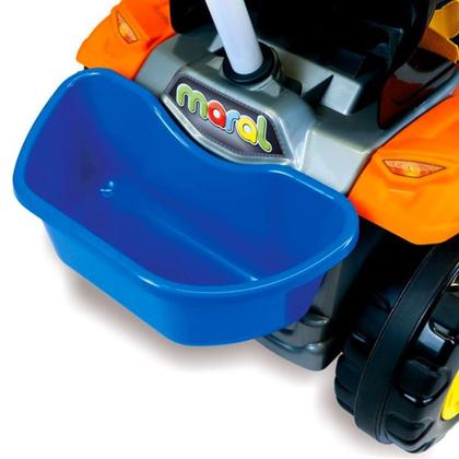 Imagem de Carrinho De Passeio Ou Pedal Com Empurrador Trator Laranja 3138 - Maral