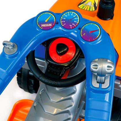 Imagem de Carrinho De Passeio Ou Pedal Com Empurrador Trator Laranja 3138 - Maral