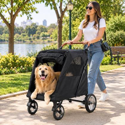 Imagem de Carrinho de passeio para Pet, animal de estimação, cachorro, cão, gato de grande porte até 55 Kg