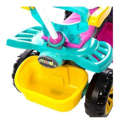 Imagem de Carrinho De Passeio Quadriciclo Empurrador Com Pedal Para Criança Menina