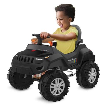 Imagem de Carrinho de Passeio Super Banjipe Reclinável com Capota Passeio e Pedal Preto Bandeirante