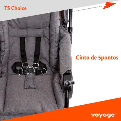 Imagem de Carrinho de Passeio TS Duo Choice Cinza Travel System Voyage