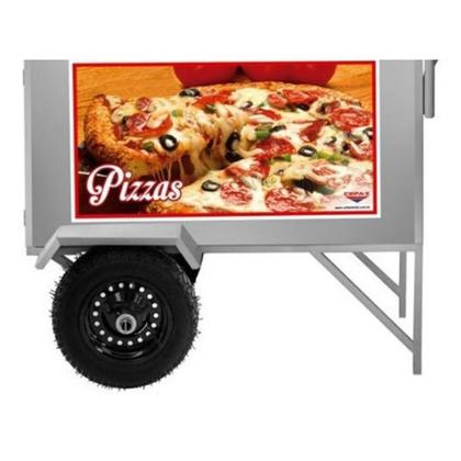 Imagem de Carrinho de Pizza Inox Rodas Pneumáticas e Guarda Sol Cefaz