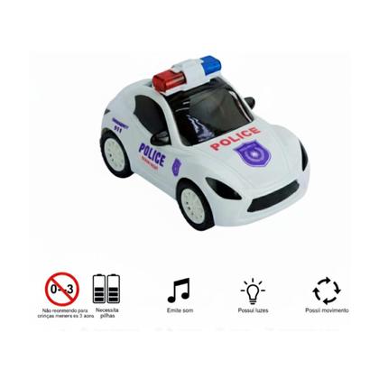 Imagem de Carrinho de Policia bate e volta Brinquedo com luz colorida e som de sirene.