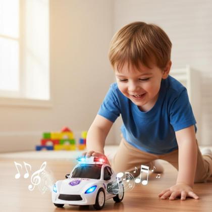 Imagem de Carrinho de Policia bate e volta Brinquedo com luz colorida e som de sirene.