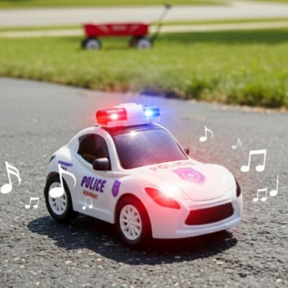 Imagem de Carrinho de Policia bate e volta Brinquedo com luz colorida e som de sirene.