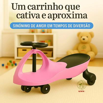 Imagem de Carrinho De Rolimã Infantil Kidino Rosa Com Preto