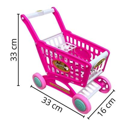 Imagem de Carrinho de Supermercado Infantil Importway com Acessórios Mini Mercado Brinquedo Educativo