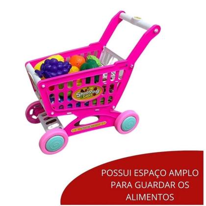 Imagem de Carrinho de Supermercado Infantil Importway com Acessórios Mini Mercado Brinquedo Educativo