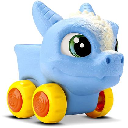 Imagem de Carrinho de Vinil Dragão Azul Divertido Baby Roda Livre Brinquedo Banho Bambola