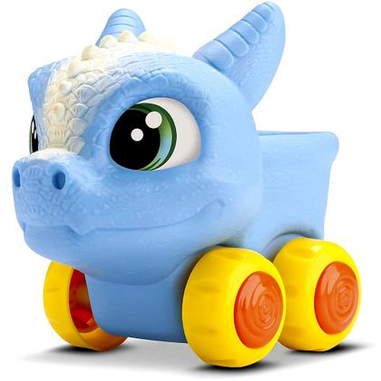 Imagem de Carrinho de Vinil Dragão Azul Divertido Baby Roda Livre Brinquedo Banho Bambola