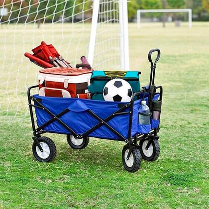 Imagem de Carrinho Dobrável Portátil de Transporte Wagon Com Rodas Suporta até 80kg Ideal para Camping Praia Jardim e Viagem NTK