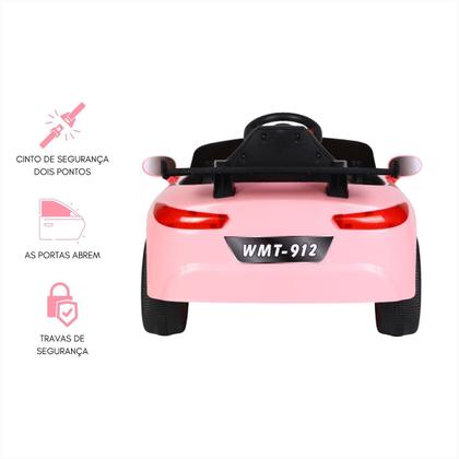 Imagem de Carrinho Elétrico 12V Infantil Esportivo Usb Bluetooth Musica Usb Luz Led Carregador Bivolt