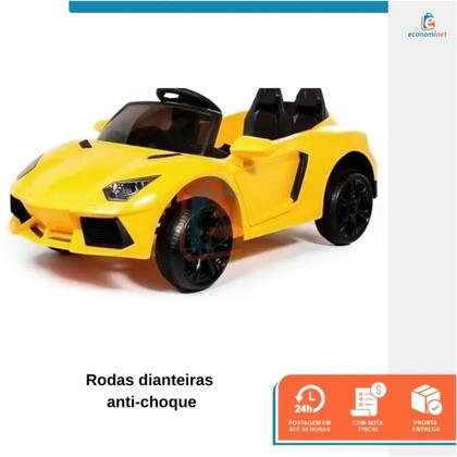 Imagem de Carrinho Elétrico Infantil Esportivo Carro Motorizado Mini Veículo Crianças 6V Bivolt Controle Remoto Usb Luzes e Som Até 25 Kg 2 Lugares Conversível