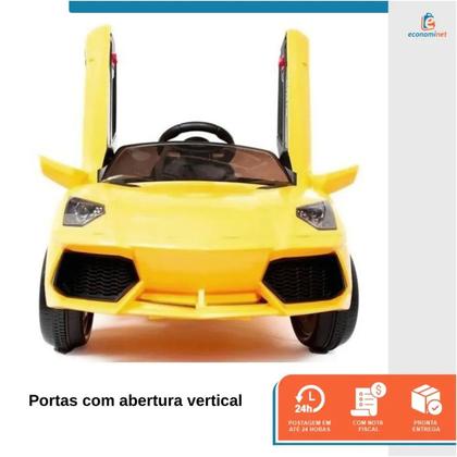 Imagem de Carrinho Elétrico Infantil Esportivo Carro Motorizado Mini Veículo Crianças 6V Bivolt Controle Remoto Usb Luzes e Som Até 25 Kg 2 Lugares Conversível