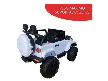 Imagem de Carrinho Elétrico Infantil Jeep Branco Música Luzes 12v Com Controle Remoto