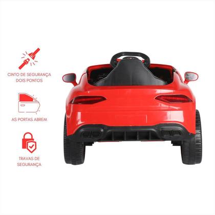 Imagem de Carrinho Elétrico Infantil Mini 12V Vermelho Cinto Segurança