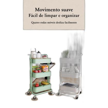Imagem de Carrinho Em Aço Organizador Multiuso Com 3 Prateleiras