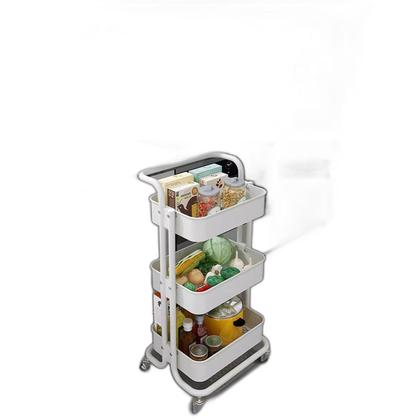 Imagem de Carrinho Em Aço Organizador Multiuso Com 3 Prateleiras