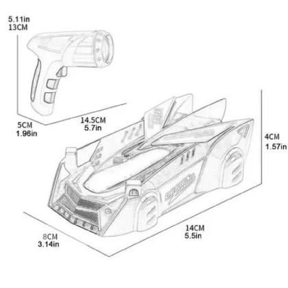 Imagem de Carrinho escala carro controle parede remoto sensor laser